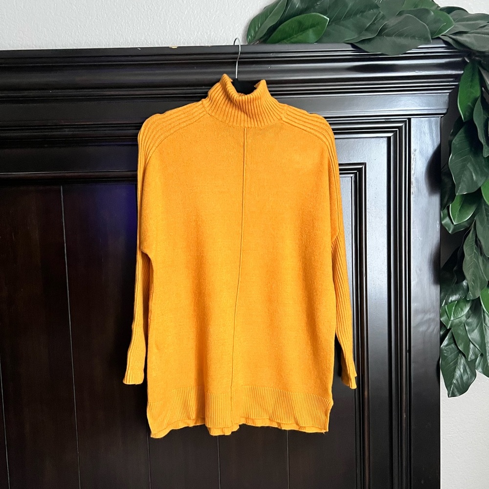 Long mustard turtleneck